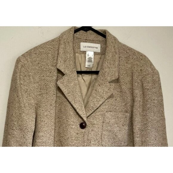 Vintage Liz Claiborne Wool Blend Blazer Jacket Womens Size L - Picture 2 of 6